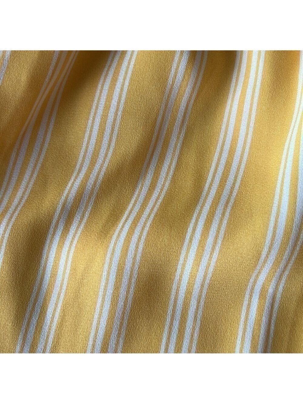 FOREVER 21 Yellow and White Striped Paper Bag High Rise Shorts Size Medium - Picture 4 of 11